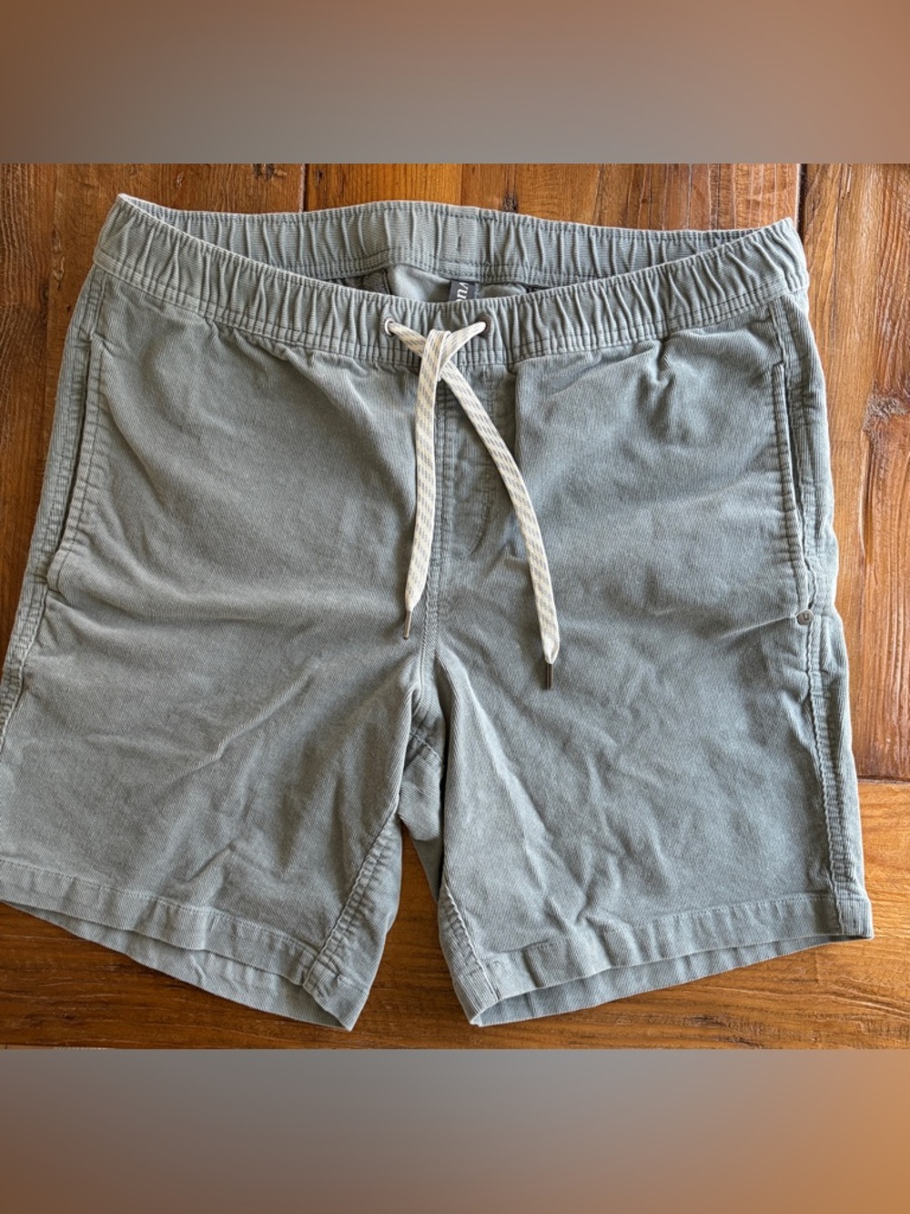 Vuori Optimist Corduroy Green Drawstring Shorts